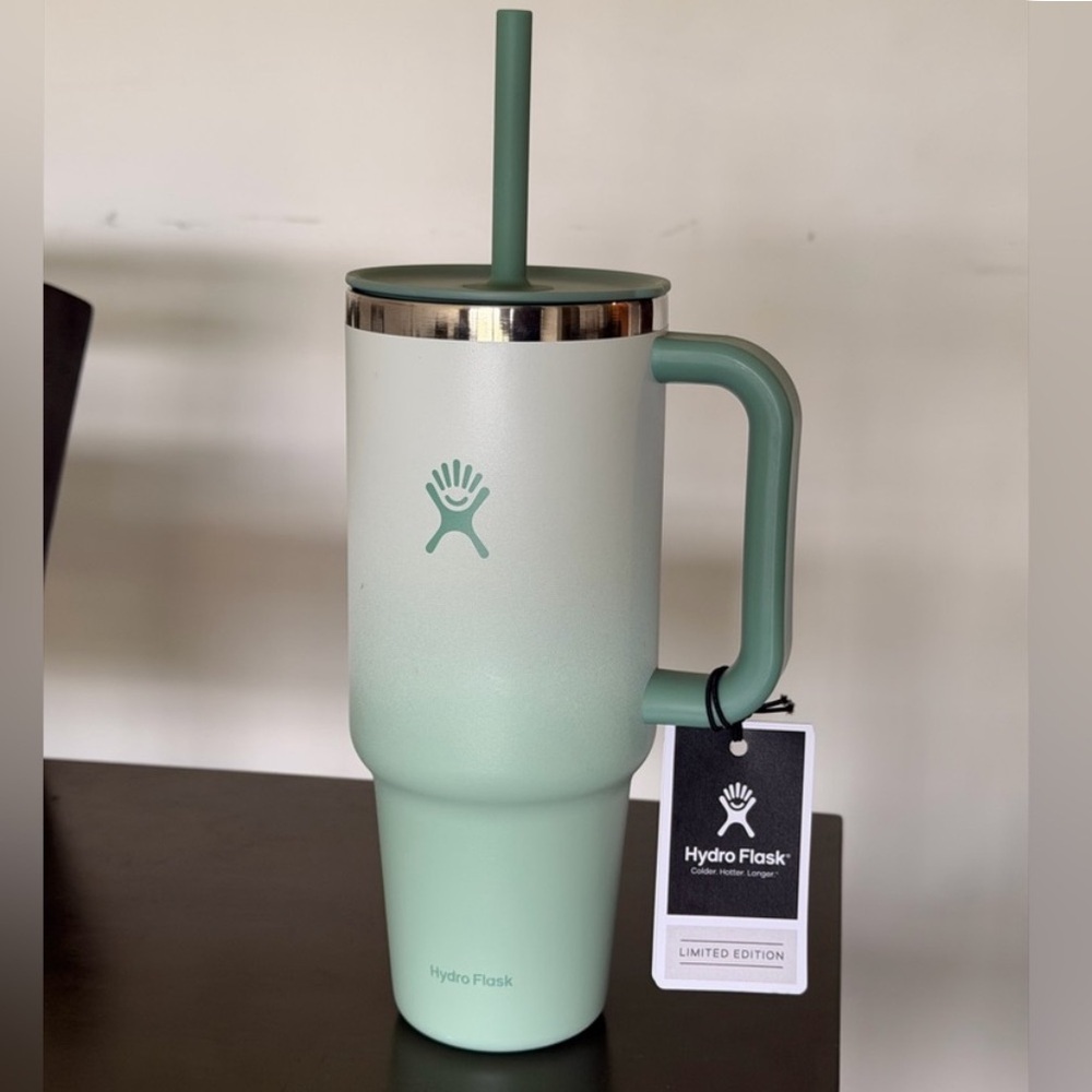 Hydro Flask Mint Green Mug with Straw